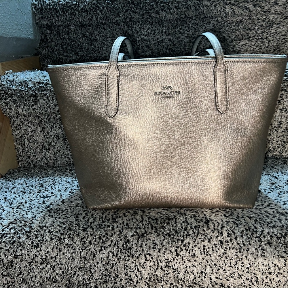 Coach metallic gold tote